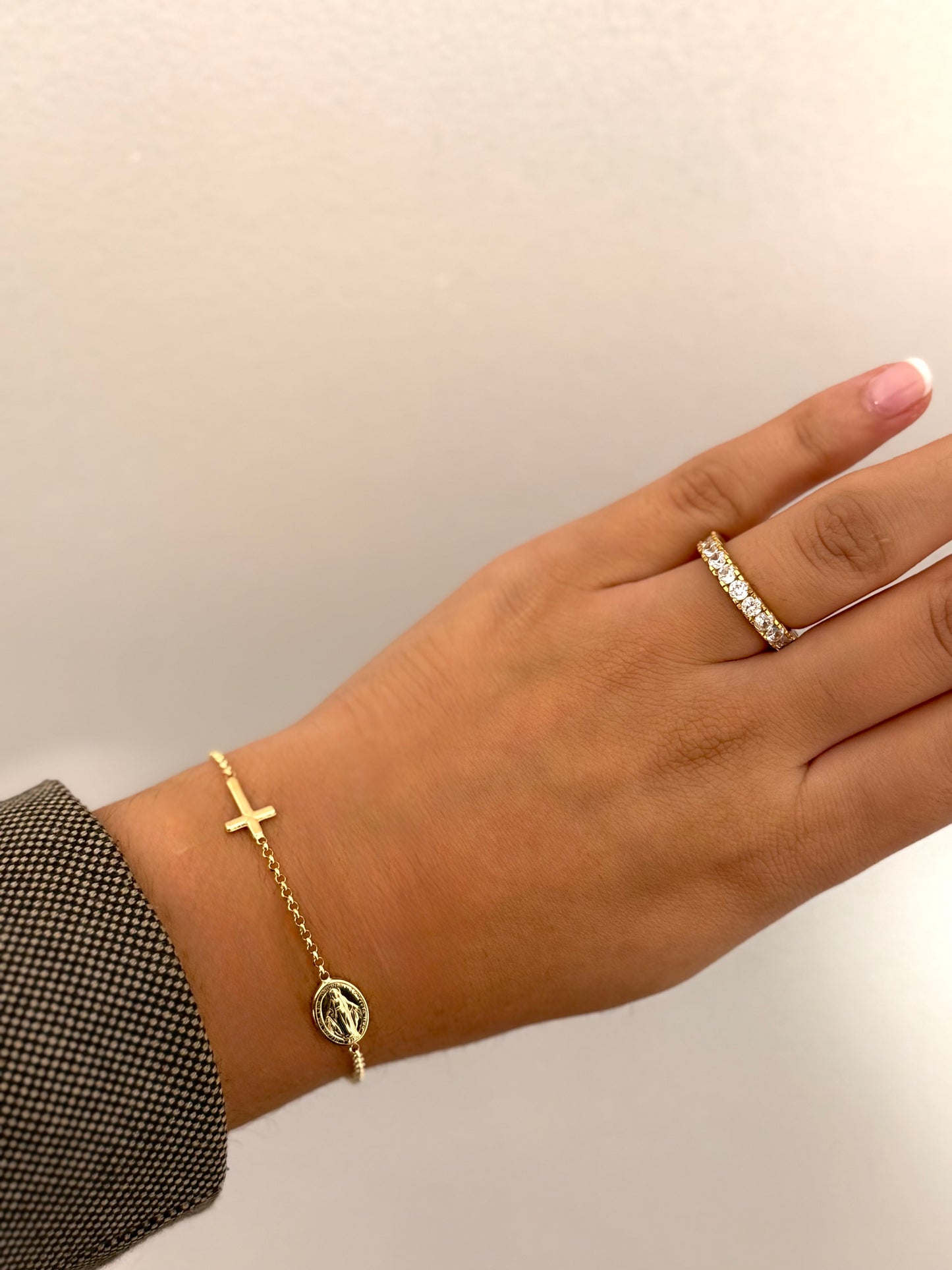 Pulsera Cruz y Virgen