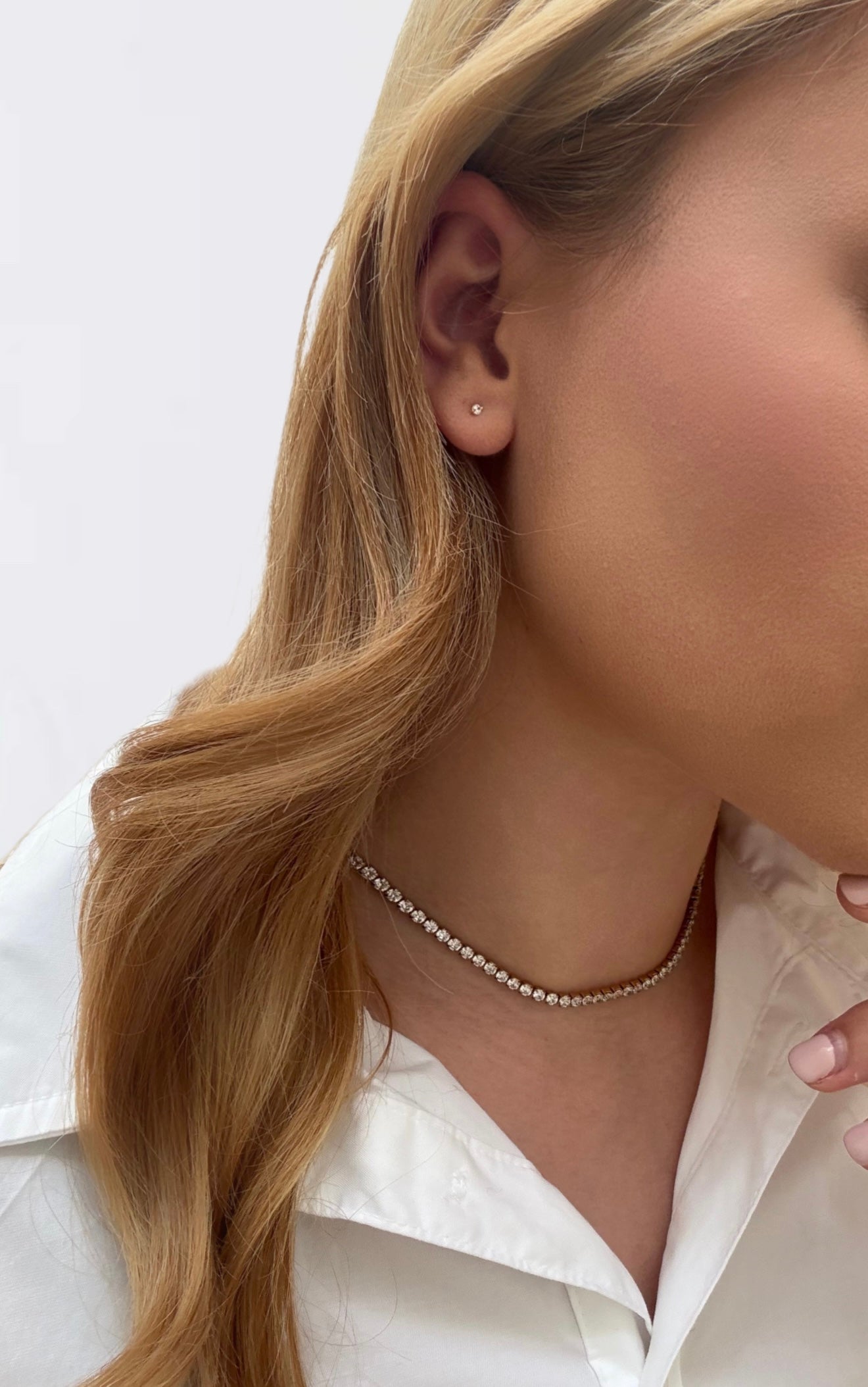 Pendientes mini circonita plata