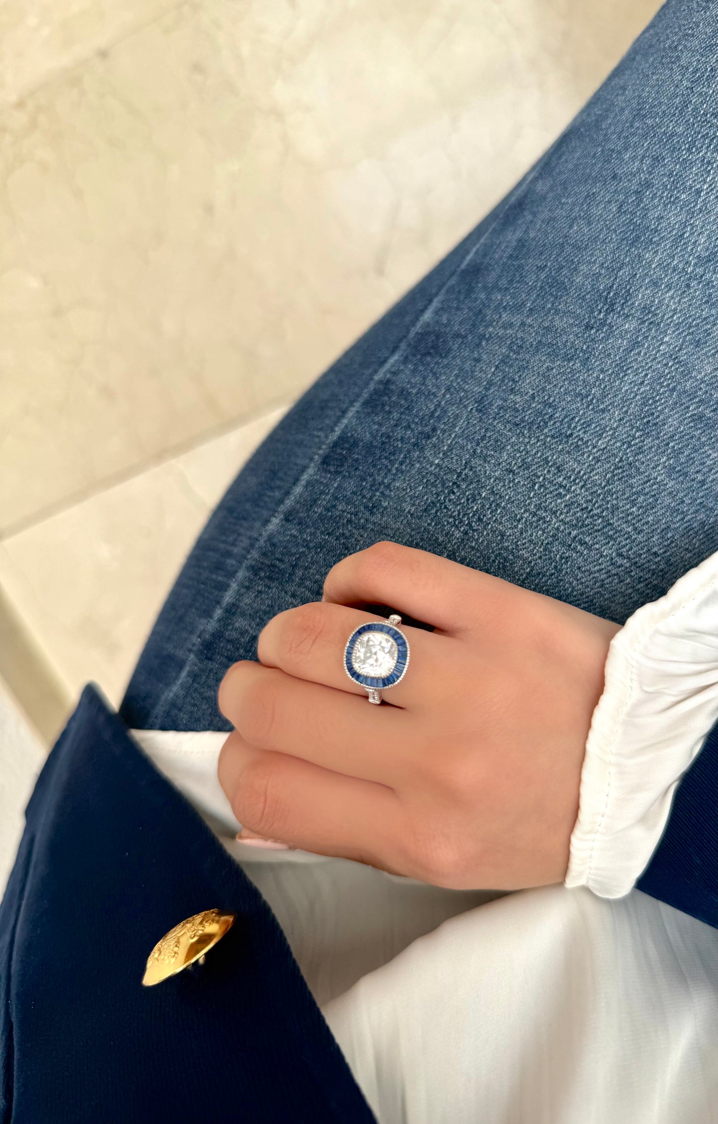 Anillo Circonita Zafiro