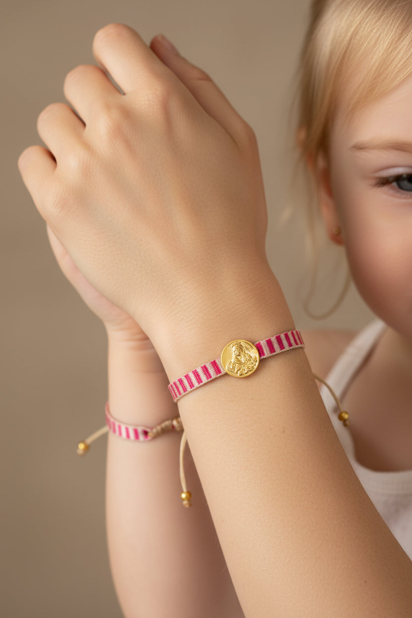 Pulsera virgen del Carmen - Rosa