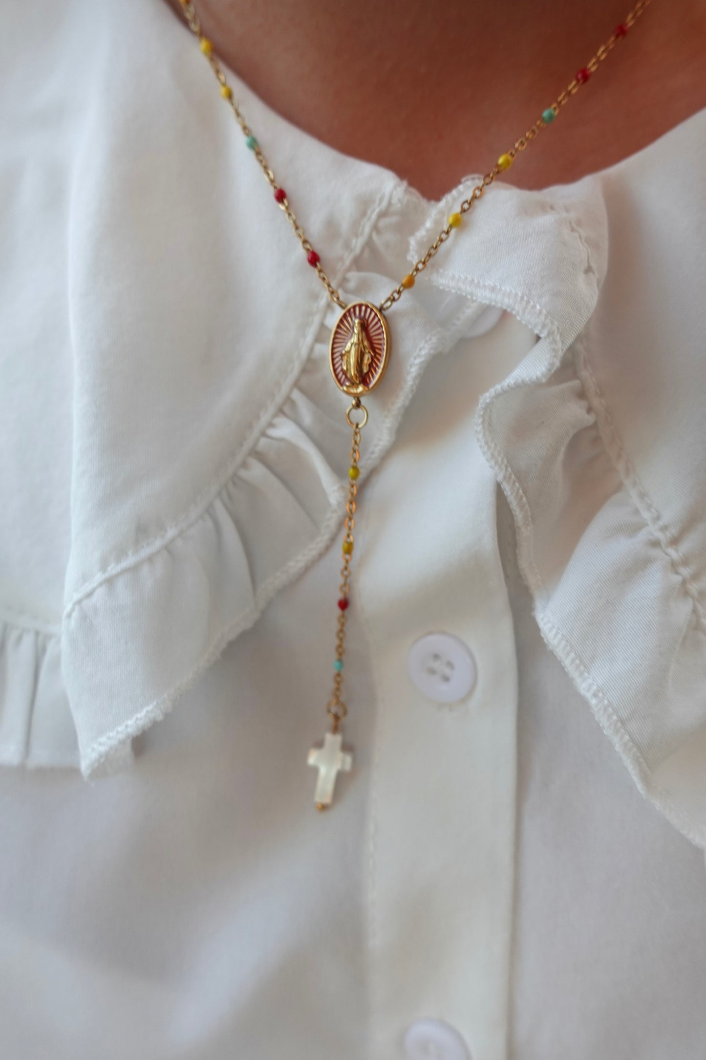 Collar Rosario Virgen de la Milagrosa Multicolor