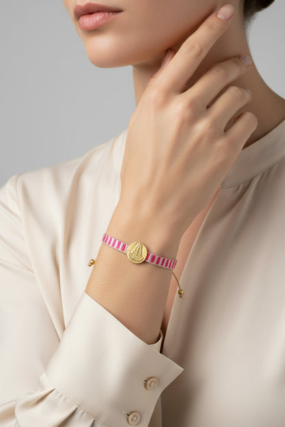Pulsera virgen del Rocío - Rosa
