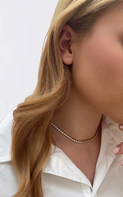 Pendientes mini circonita plata