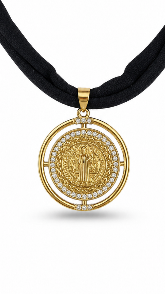 Collar San benito - Seda Azul
