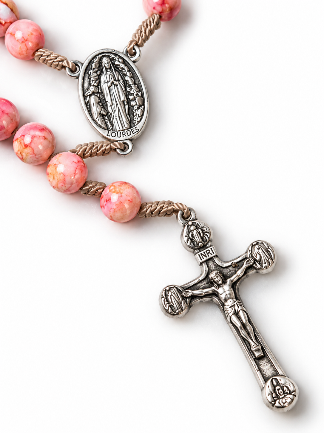 Rosario de Nuestra Señora de Lourdes - Rosado