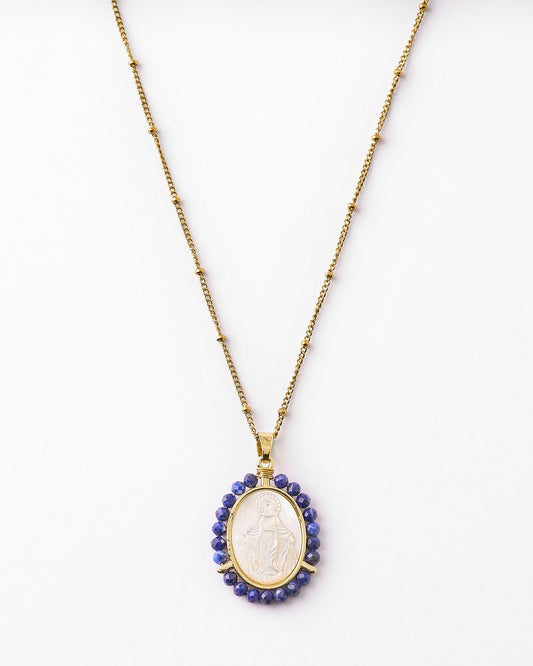 Collar medalla nácar virgen María