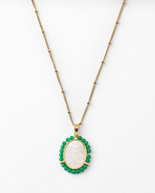 Collar medalla nácar virgen María