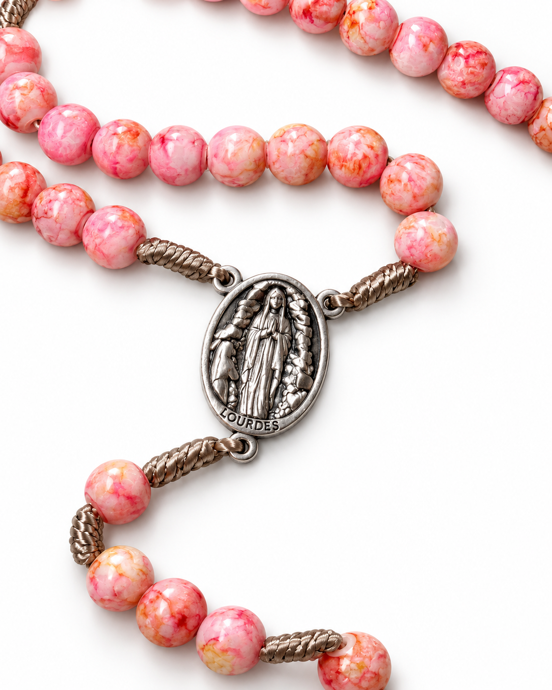 Rosario de Nuestra Señora de Lourdes - Rosado