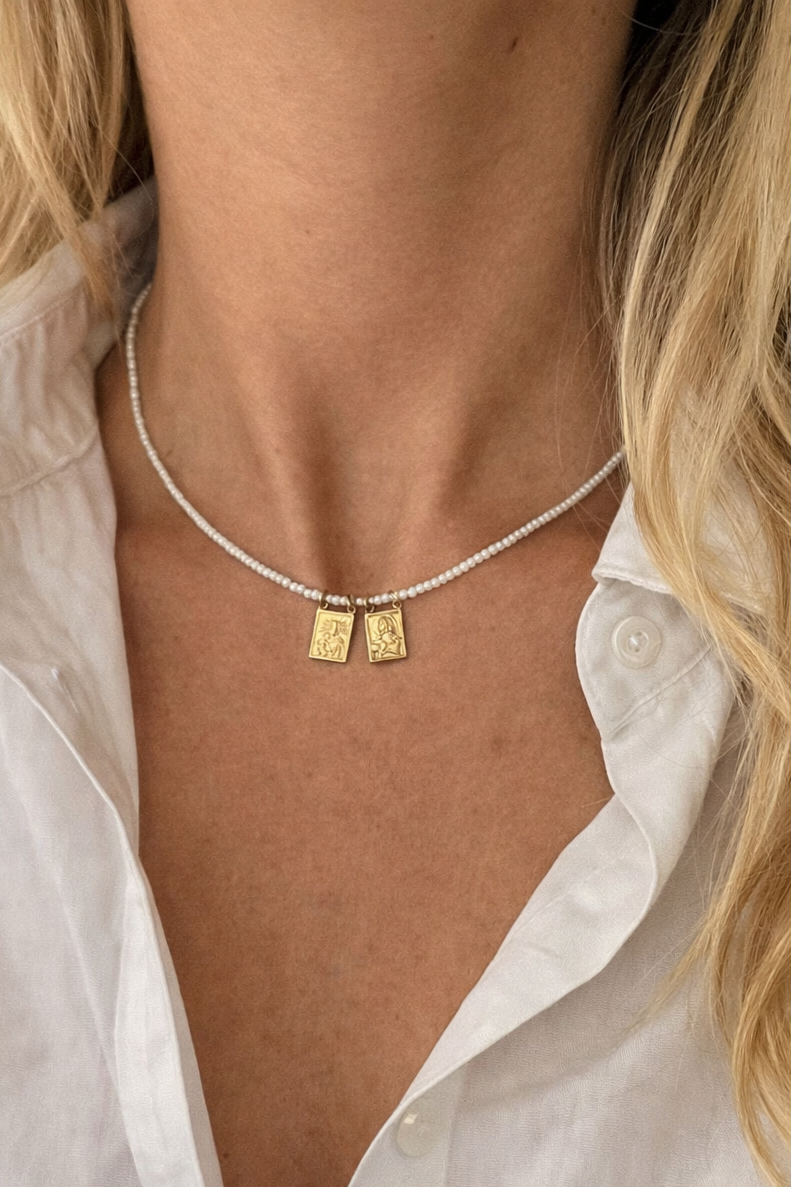 Collar perlas Escapulario