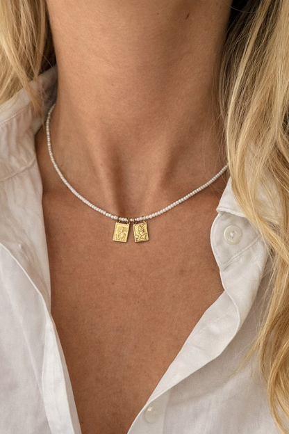 Collar perlas Escapulario