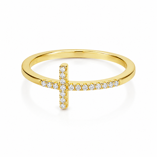 Anillo Cruz con Circonitas