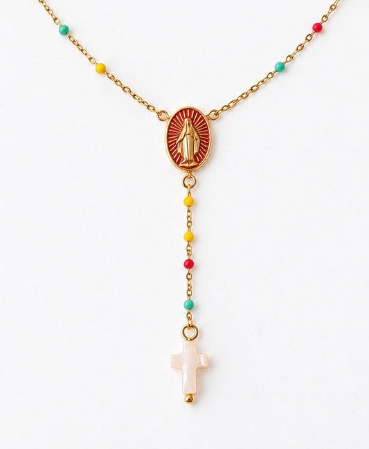 Collar Rosario Virgen de la Milagrosa Multicolor