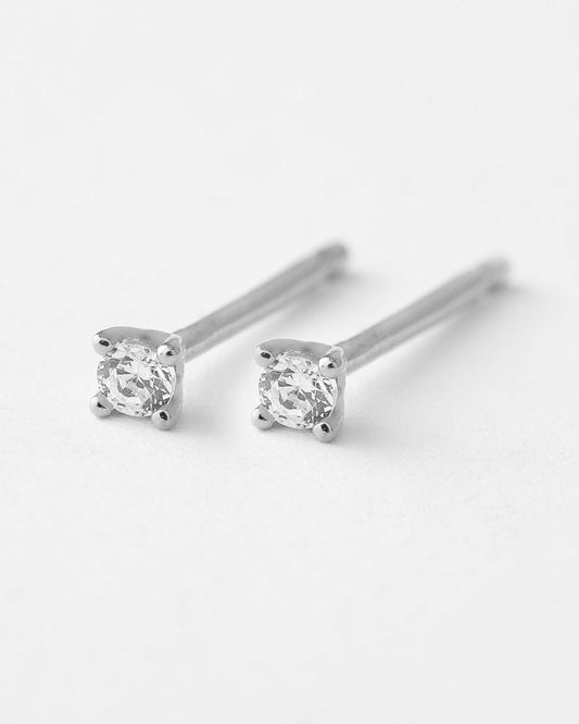 Pendientes mini circonita plata