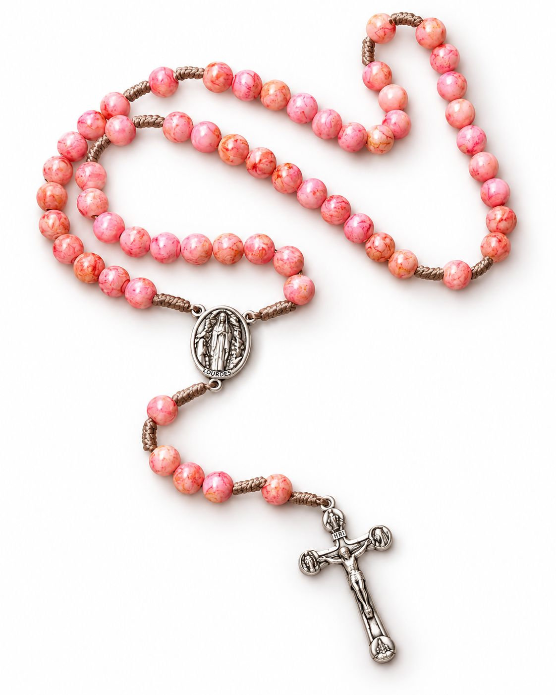 Rosario de Nuestra Señora de Lourdes - Rosado