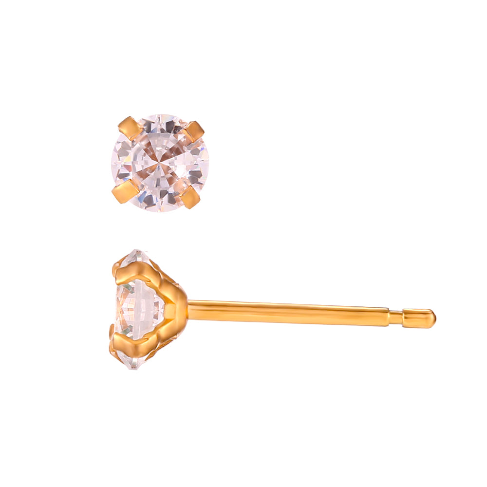 Pendientes circonita blanca