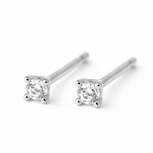 Pendientes mini circonita plata