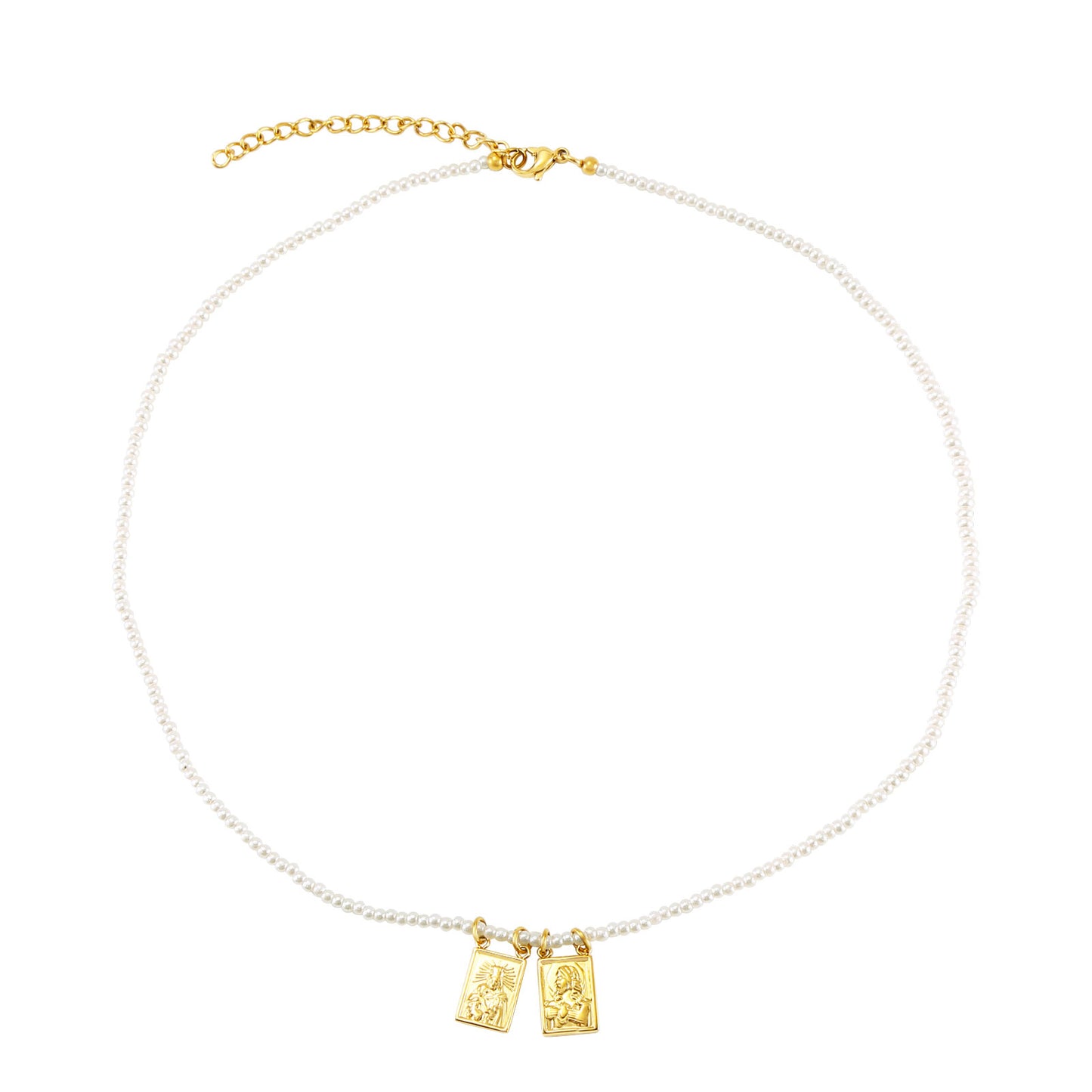 Collar perlas Escapulario